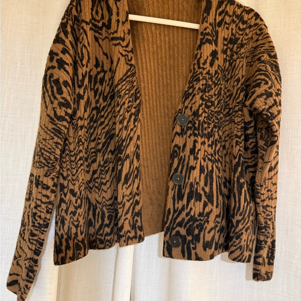 Madewell Tigerized Cameron Ribbed Cardigan Sweater - Picture 2 of 5